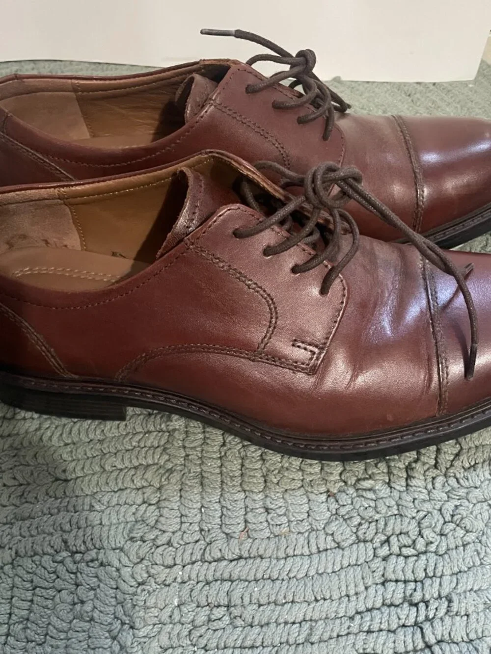 Johnston & Murphy Derby Shoes 8M Brown Tabor Cap Toe